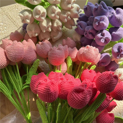 Handcrafted Crocheted Knitted Yarn Tulips*2