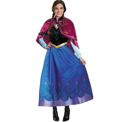 Anna Princess Cosplay Costume Halloween Dress for Adult