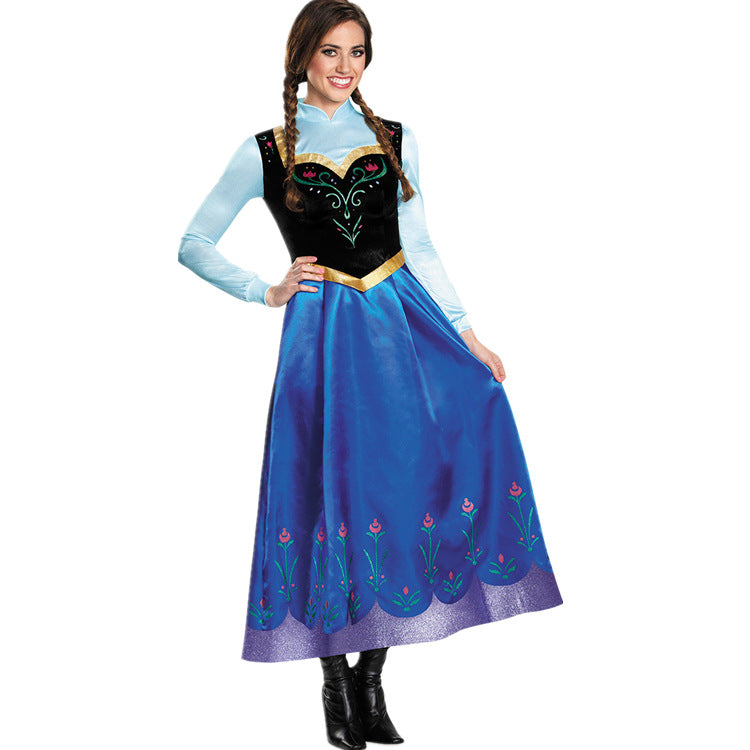 Anna Princess Cosplay Costume Halloween Dress for Adult
