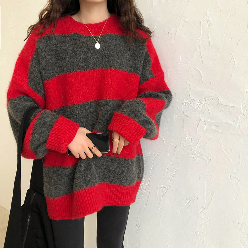 Stripe Oversized Pullover Sweater