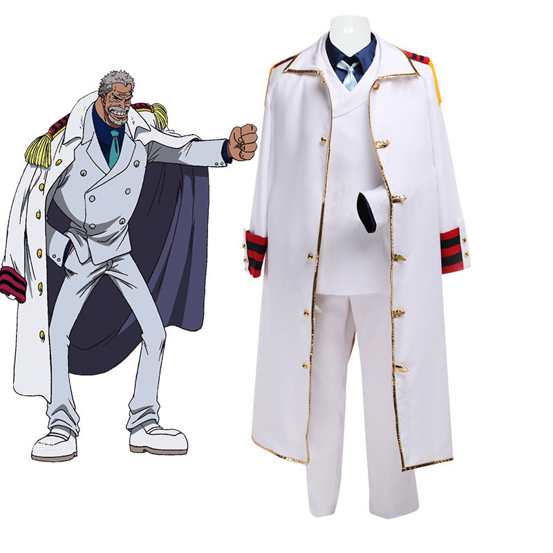 Monkey D Garp Cosplay Costume One Piece Admiral of The Navy Suit