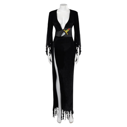 Elvira Mistress of the Dark Elvira Black Dress Outfits Halloween Carnival Cosplay Costume