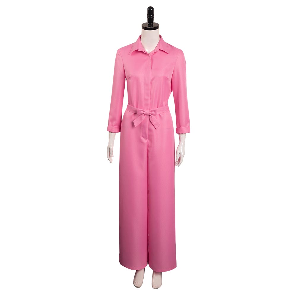 2023 Movie Margot Robbie Pink Jumpsuit Outfits Halloween Carnival Suit Cosplay Costume