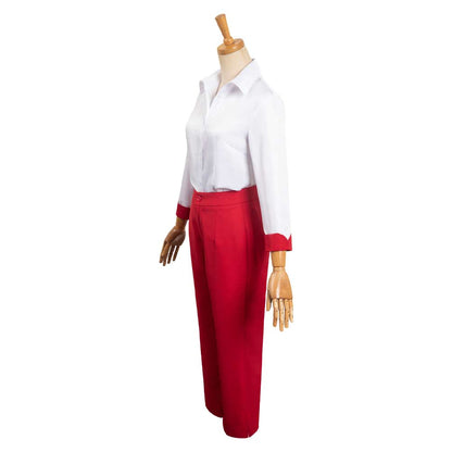 2023 Doll Movie Red Pants White Shirt Outfits Halloween Carnival Cosplay Costume