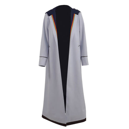Doctor Who 13th Doctor Grey Trench Costume Halloween Long Trench Coat