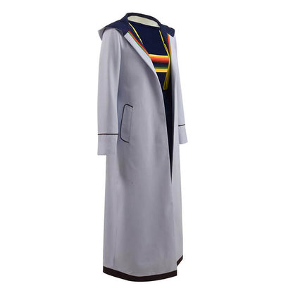 Doctor Who 13th Doctor Grey Trench Costume Halloween Long Trench Coat