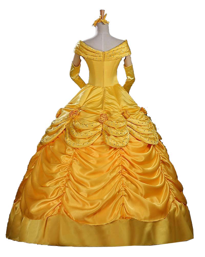 Adult Princess Belle Costume Yellow Cosplay Dress