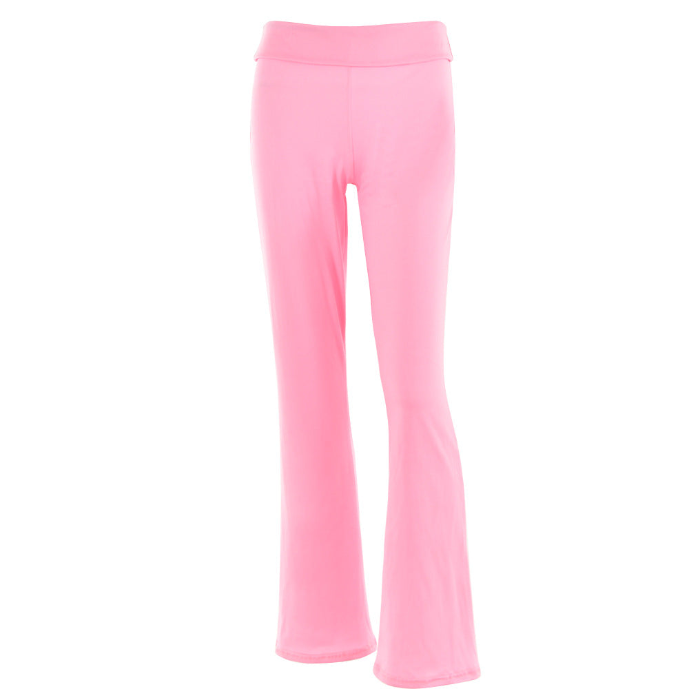 Casual Solid Color High Rise Flare Leg Pants