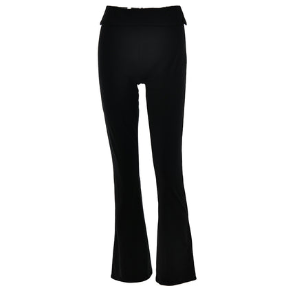 Casual Solid Color High Rise Flare Leg Pants