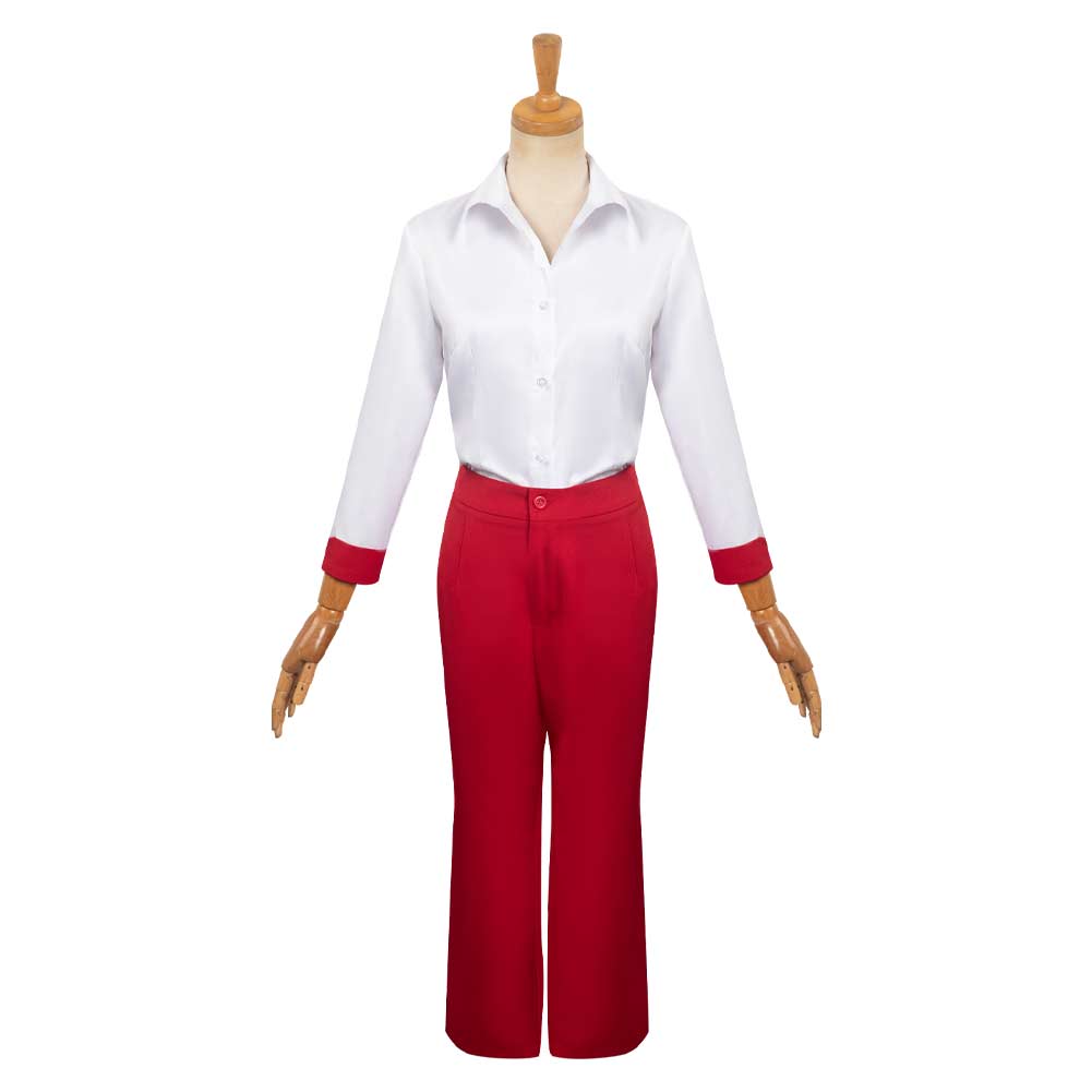 2023 Doll Movie Red Pants White Shirt Outfits Halloween Carnival Cosplay Costume