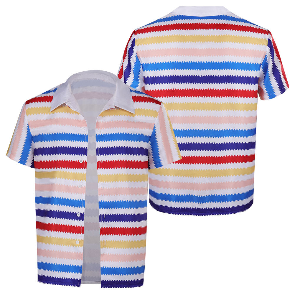 2023 Doll Movie Allan Rainbow Striped Shirt Outfits Halloween Carnival Cosplay Costume